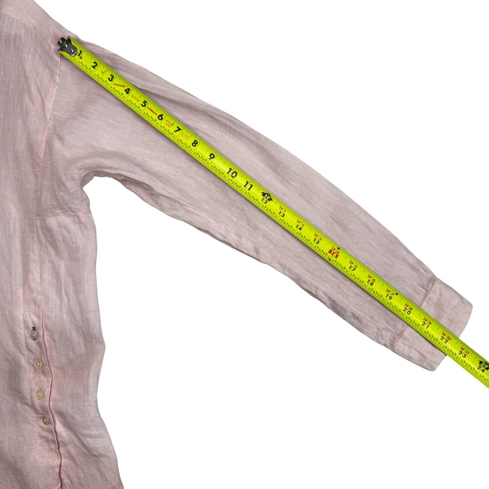 J McLaughlin Linen Shirt Womens Size S Popover Pink Long Sleeve Casual Top - Picture 13 of 15